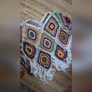 Colorful Crochet Fringe Top
